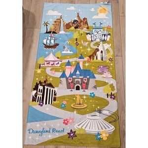 NWT Disneyland Resort Beach Towel 33x63‎ Attractions Map Space Mountain Walt